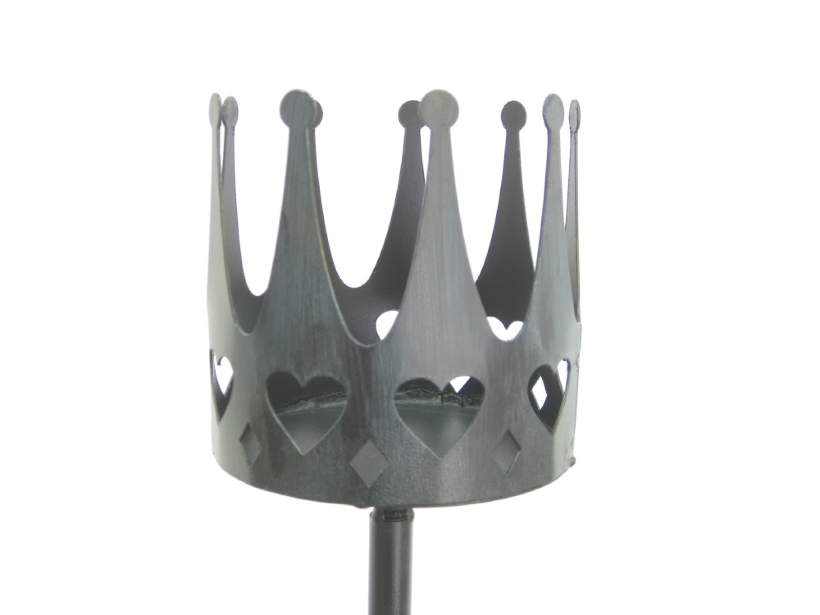 Metall-Stecker Krone, D11 H10, ges, H80cm grau 640367-72